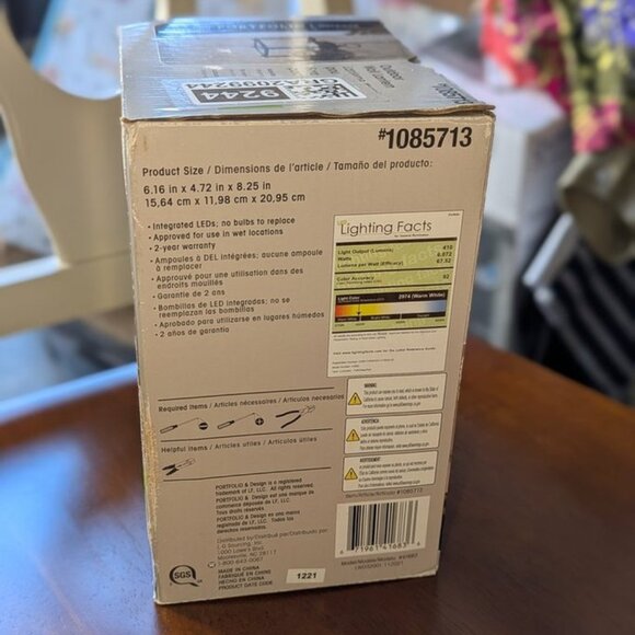 NEW Portfolio Bentree 8.25" Matte Hardwired Integrated LED Outdoor Wall Light - Picture 7 of 7